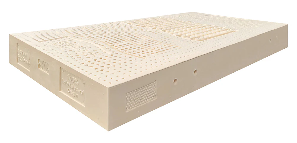 Núcleo de látex perforado utilizado en colchones para proporcionar elasticidad y transpiración